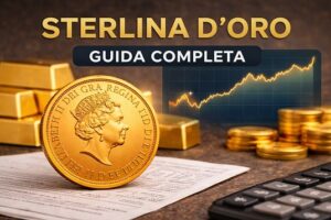Sterlina d’oro Gold Sovereign con grafico dei prezzi e riferimento al valore dell’oro