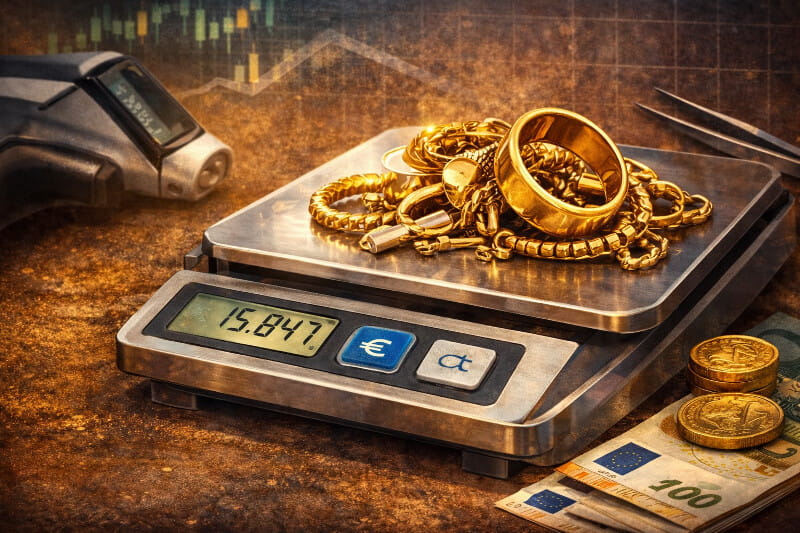 Bilancia e gioielli: la valutazione dell’oro dipende da peso, titolo e condizioni del lotto