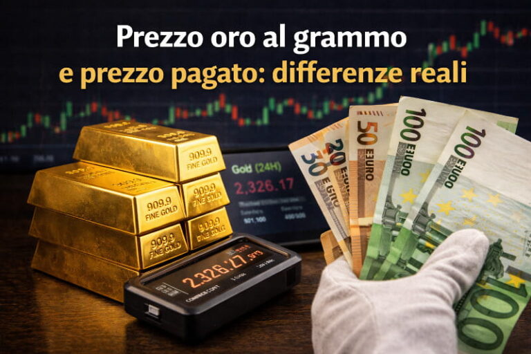 Prezzo oro al grammo e prezzo pagato: differenze reali
