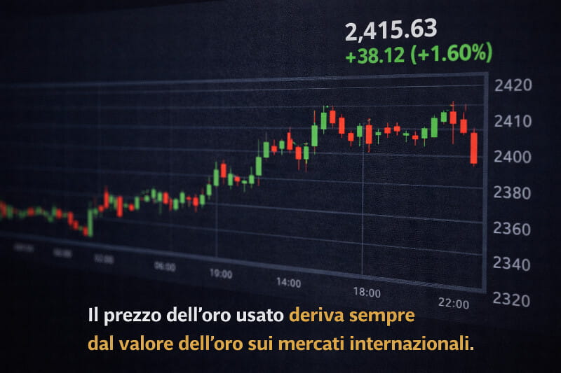 Prezzo dell’oro sui mercati internazionali come riferimento di base